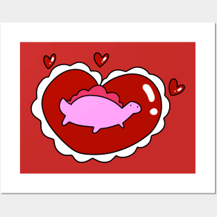 Valentine Heart Stegosaurus Posters and Art